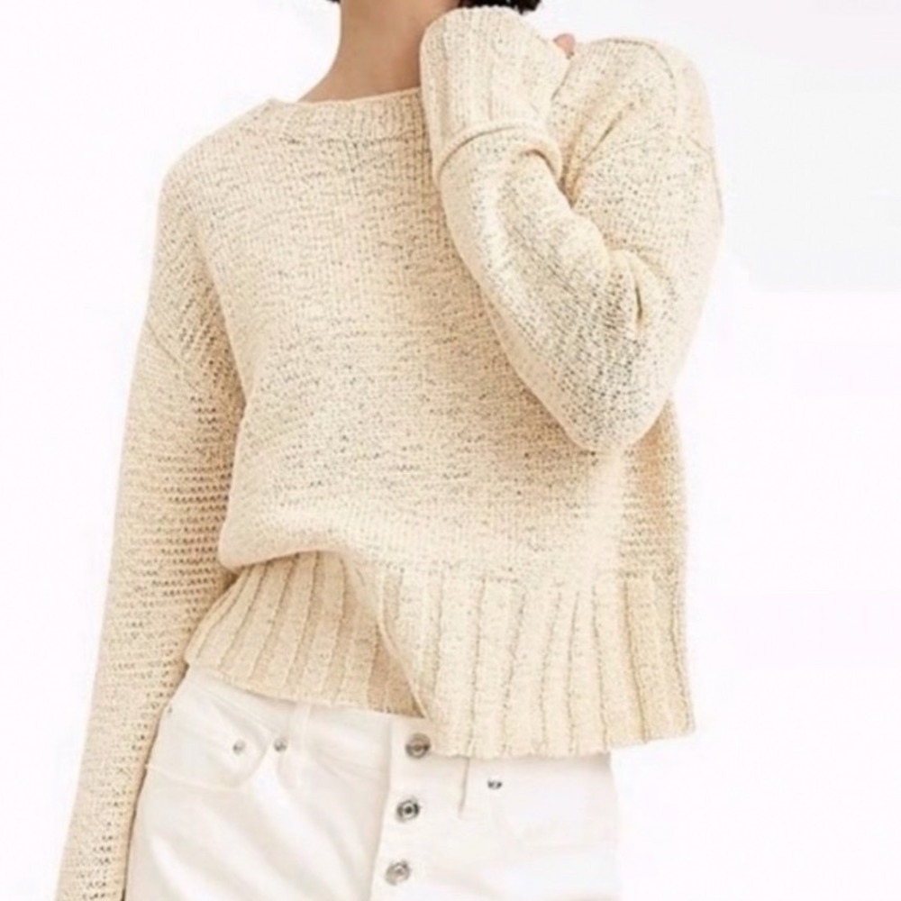 J. Crew Marina Sweater in Textured Cotton Blend